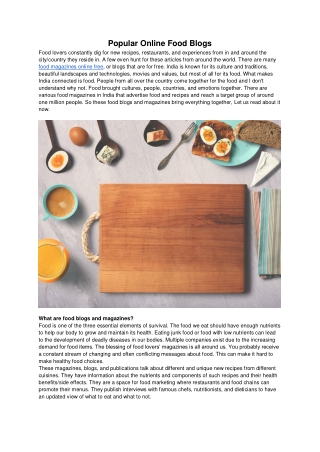 Popular Online Food Blogs