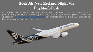 Book Air New Zealand Flight Via FlightinfoDesk