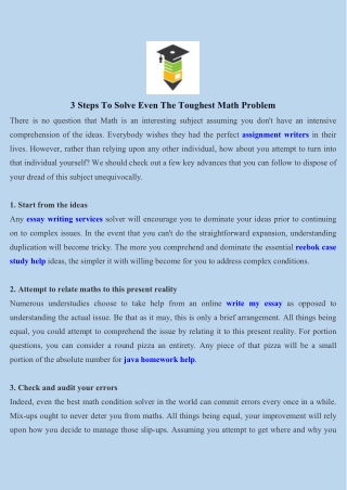 3 Steps To Solve Even The Toughest Math Problem