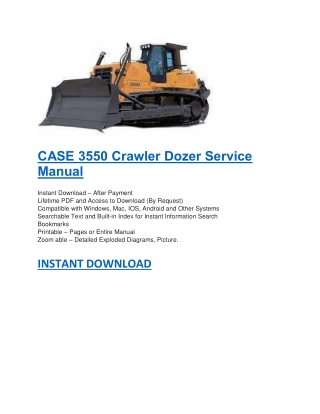 CASE 3550 Crawler Dozer Service Manual