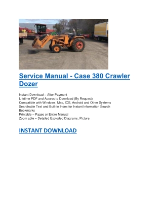 Service Manual - Case 380 Crawler Dozer