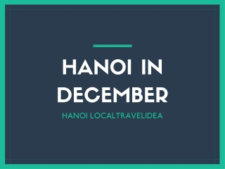 HANOI IN DECEMBER