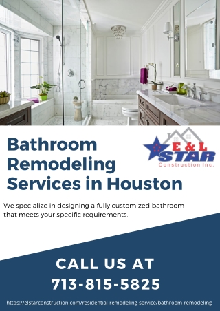 Bathroom Remodeling Services in Houston |  E & L Star Construction