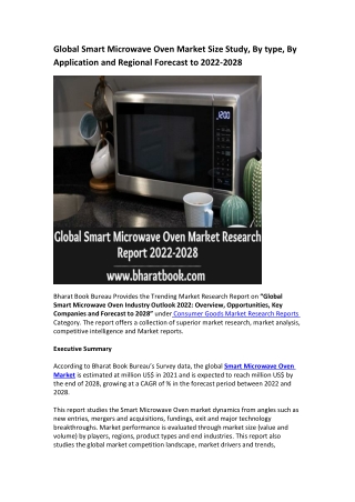 Global Smart Microwave Oven Market Research Report 2022-2028