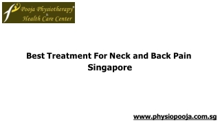 Best Treatment For Neck and Back Pain Singapore