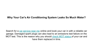 Why Your Car's Air Conditioning System Leaks So Much Water_