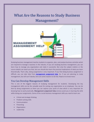 Best Management Assignment help service in the USA