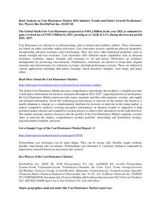 Cast Elastomers market