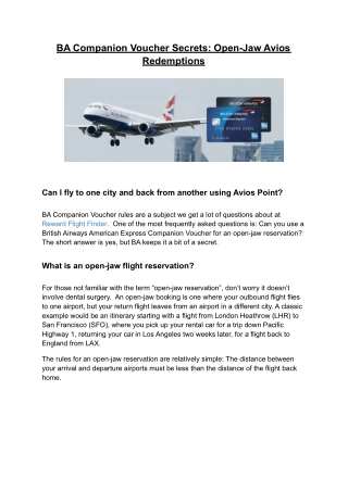 BA Companion Voucher Secrets