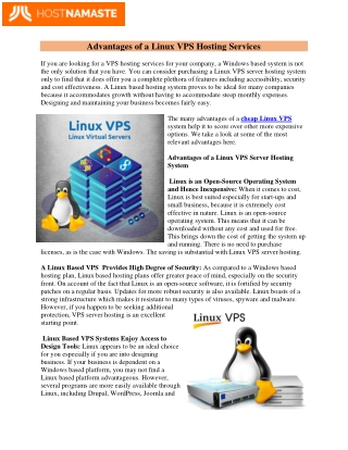 Linux VPS Hosting