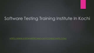 Software Testing Training Institute In Kochi