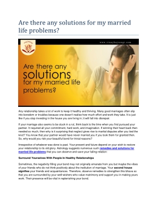 solutions for my married life problems