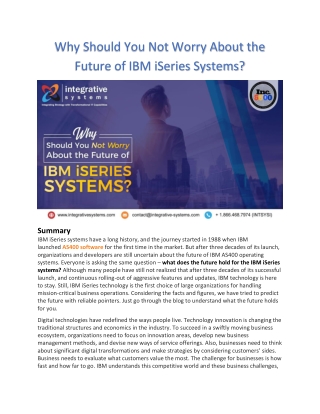 Future of IBM iSeries Systems