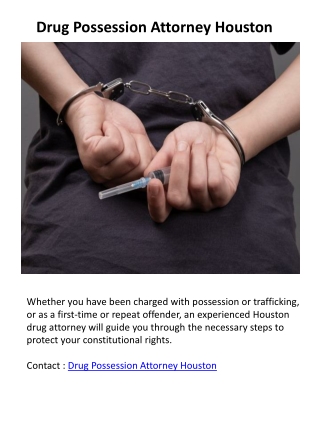 Drug Possession Attorney Houston
