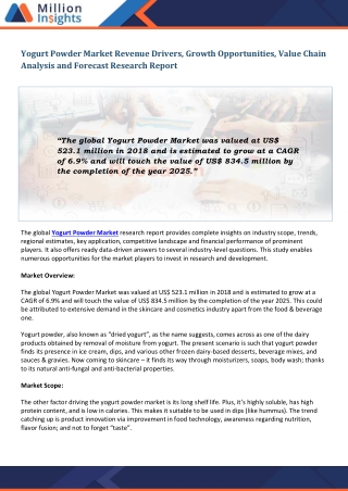 Yogurt Powder Market