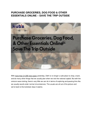 Purchase Groceries, Dog Food, & Other Essentials Online - Save The Trip Outside
