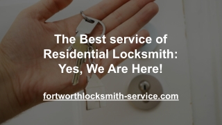 Residential Locksmith Fort Worth