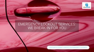 Emergency Locksmith Fort Worth