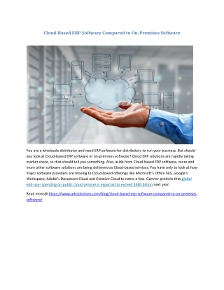 Cloud-Based ERP Software Compared to On-Premises Software