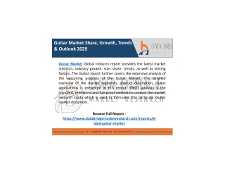 Guitar Market Growth, Industry Size, Trends, Insights and Forecast by 2029