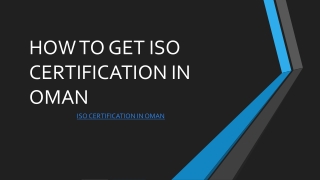 How To Get ISO Certification in Oman