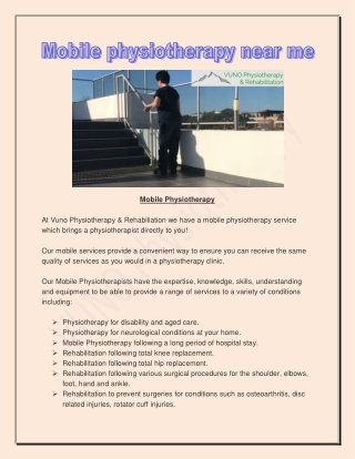 Mobile physiotherapy near me