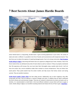 7 Best Secrets About James Hardie Boards
