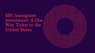 EB5 Immigrant Investment A One Way Ticket to the United States