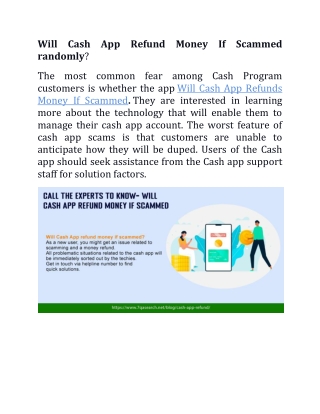 Will Cash App Refund Money If Scammed randomly?