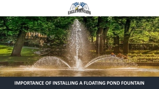 Importance of Installing a Floating Pond Fountain