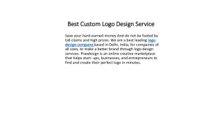 Best Custom Logo Design Service