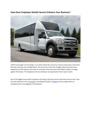 How Does Employee Shuttle Service Enhance Your Business