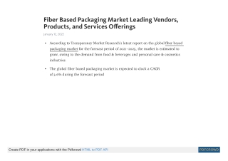 Fiber Based Packaging Market to Expand at a CAGR of 3.6%
