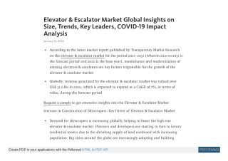 Elevator & Escalator Market to expand at a CAGR of 7% | 2021-2031