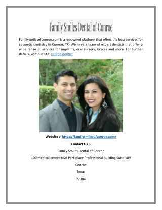 Conroe Dentist  Familysmilesofconroe