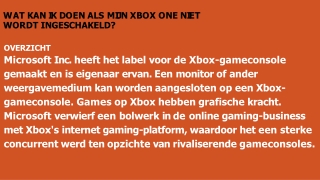 WAT KAN IK DOEN ALS MIJN XBOX ONE NIET WORDT INGESCHAKELD