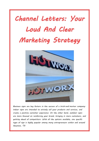 Channel Letters - Your Loud And Clear Marketing Strategy