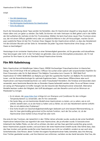 Fakten über Die Besten Haarföns veröffentlicht  Jetzt informieren
