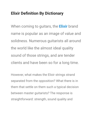 Elixir Definition By Dictionary