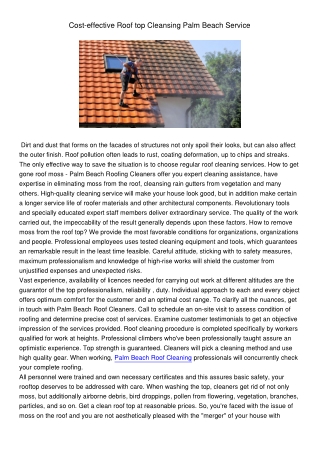 Cost-effectiveRooftopCleansingPalmBeachService