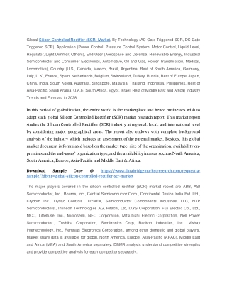 Silicon Controlled Rectifier (SCR) Market Trends