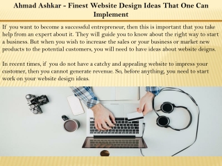 Ahmad Ashkar – Finest Website Design Ideas That One Can Implement