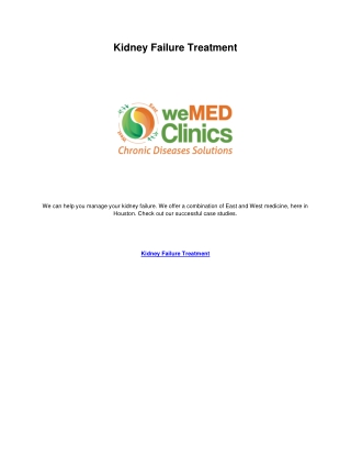 Kidney Failure Treatment