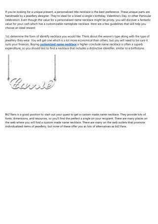 The Ugly Truth About custom name necklace