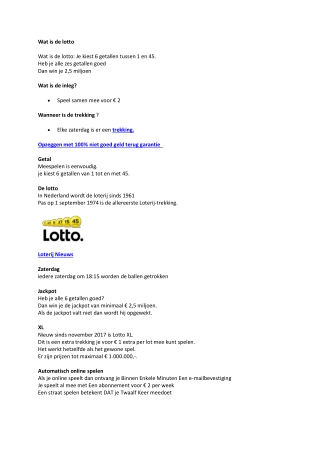 Hoe werkt de lotto