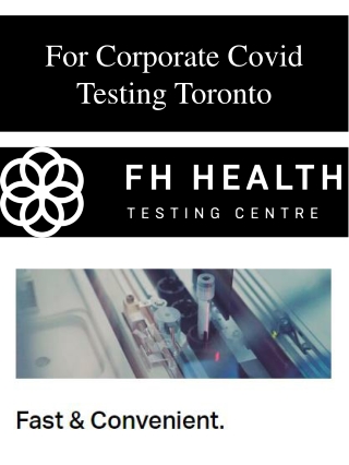 For Corporate Covid Testing Toronto