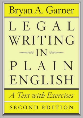 (READ-PDF!) Legal Writing in Plain English: A Text with Exercises Full