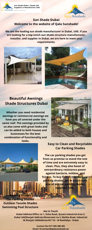 Easy to Clean and Recyclable Car Parking Shades