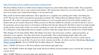 The Secret Money System Review