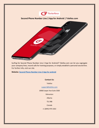 Second Phone Number Line 2 App for Android | Telefeo.com